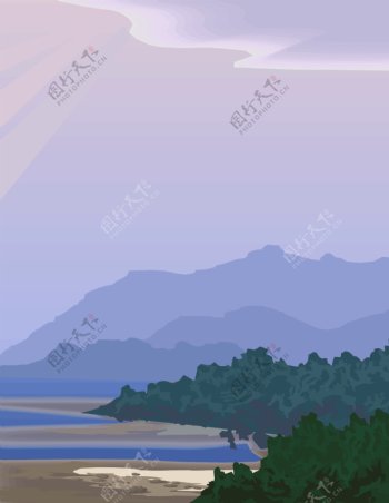 韩国矢量风景图