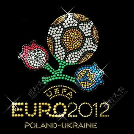 烫钻主题2012欧洲杯徽章标记足球免费素材