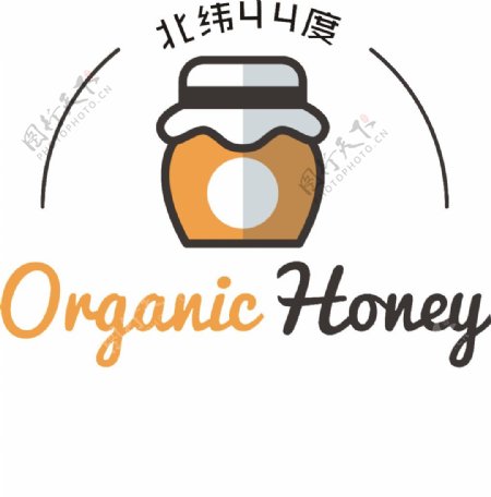 小蜂蜜罐北纬44度logo