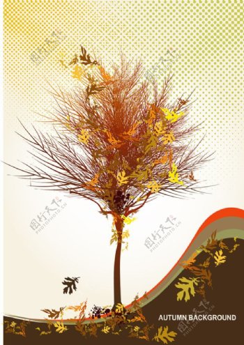抽象树木树叶元素背景