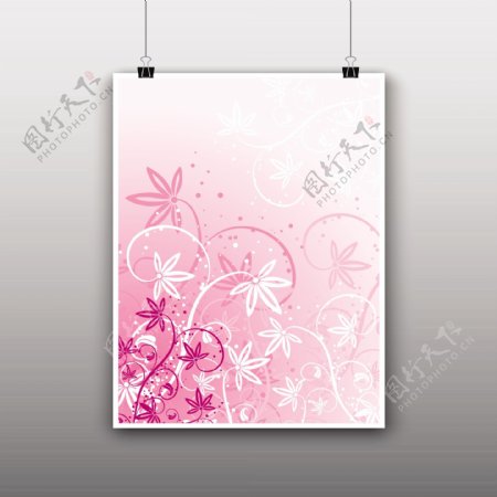 粉色花卉海报