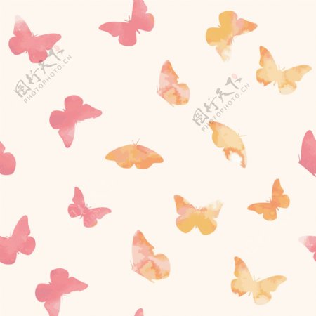浪漫清新蝴蝶壁纸图案装饰设计