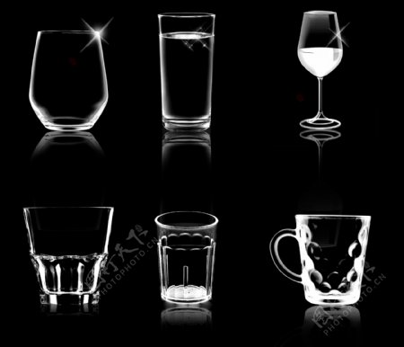 大图分层多款设计元素透明杯