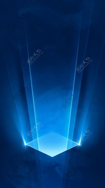 蓝色科技灯光线条H5背景素材