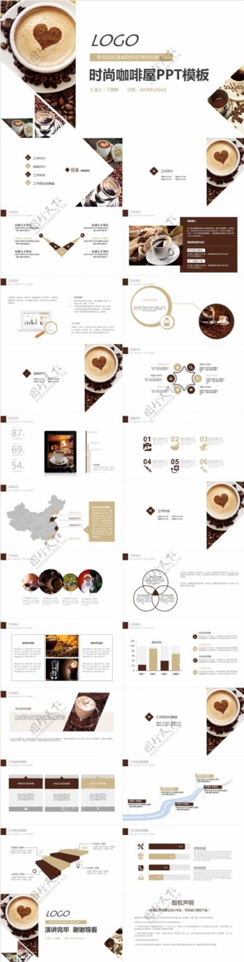 西餐厅咖啡产品介绍汇报总结ppt精美模板
