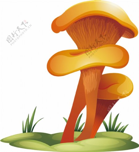 手绘卡通蘑菇元素