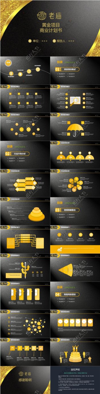 奢华黄金产业项目商业计划书PPT模板