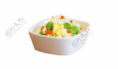 一碗美味炒米饭鸡蛋蔬菜辣椒食物
