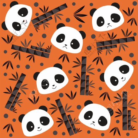 熊猫竹子矢量素材