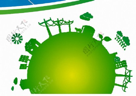 绿色地球能源免抠png透明图层素材