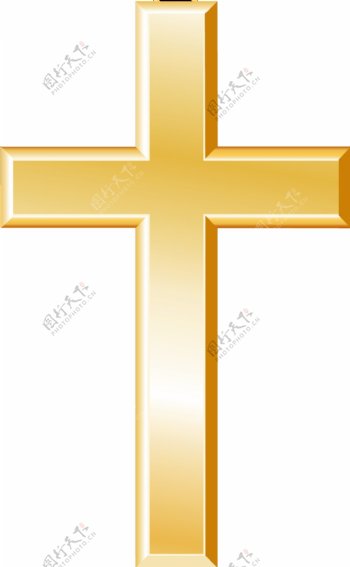 金色基督十字架免抠png透明图层素材