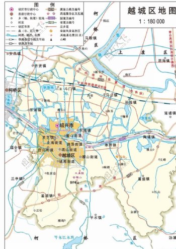 浙江绍兴市越城区标准地图32K