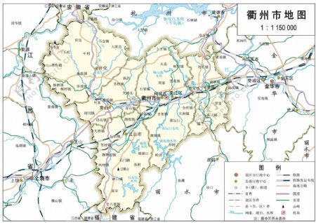 浙江省衢州市标准地图32K