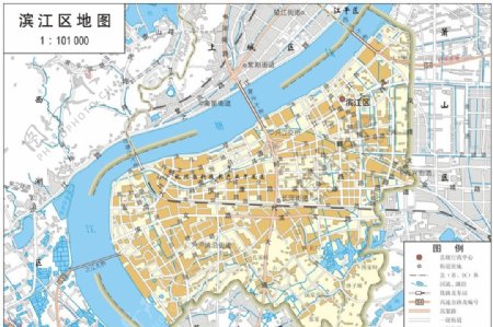 浙江杭州市滨江区标准地图32K