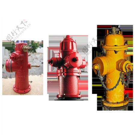 三种款式消防栓免抠png透明图层素材