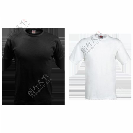 黑白T恤衫免抠png透明图层素材