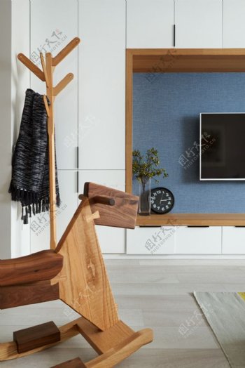 简约北欧风格小户型客厅电视背景墙装修效果图