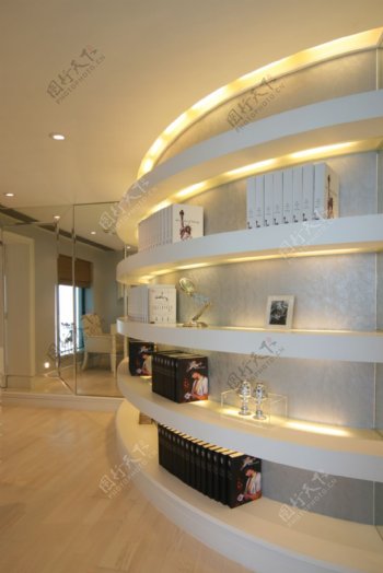 现代美式客厅一角装修效果图