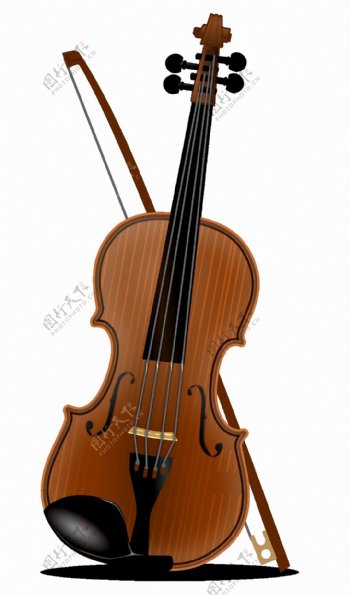 棕色实木小提琴免抠png透明素材