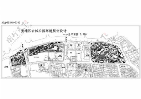 上海豫园古城公园施工公园总平面图纸
