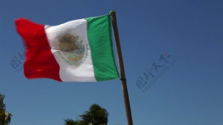 墨西哥国旗在风中吹