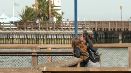 两个俯视旧金山湾的年轻女子