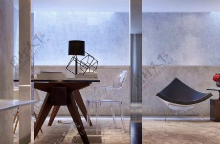 现代时尚极简客厅异形椅子室内装修效果图