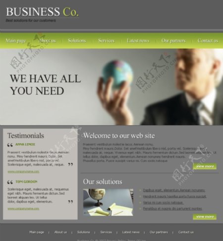 国外商业解决方案网页网站设计