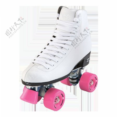 粉红轮子白色溜冰鞋免抠png透明素材