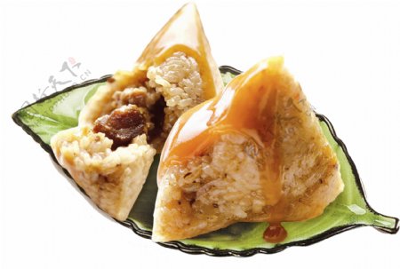 中国传统食物拆开的粽子png透明素材
