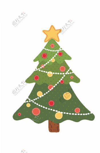 精美卡通圣诞树免抠元素