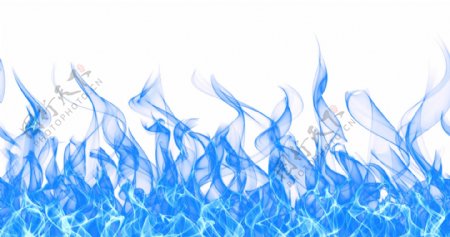 蓝色装饰火焰免抠psd透明素材