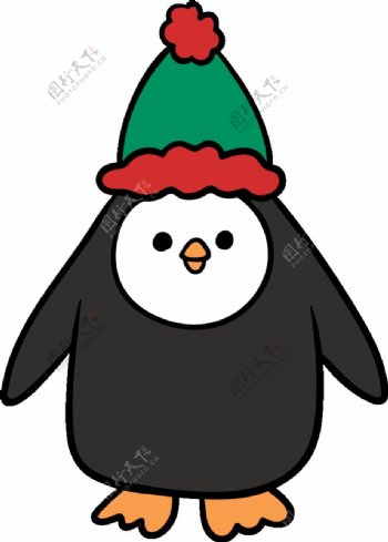 卡通可爱圣诞企鹅PNG元素