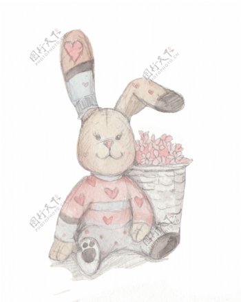可爱小兔子卡通透明素材