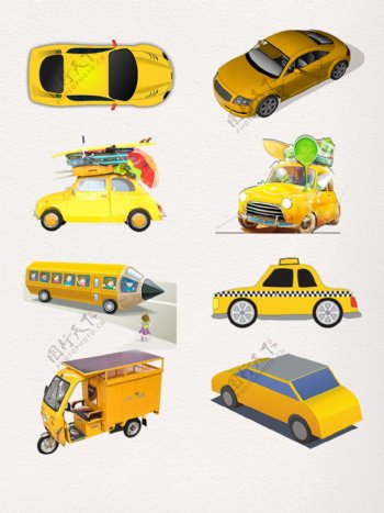 小黄车卡通装饰图案