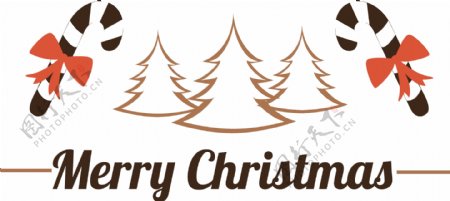 2018圣诞树枝圣诞拐杖节日PNG元素