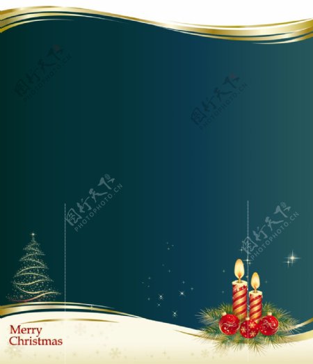 圣诞节平安夜蜡烛海报背景