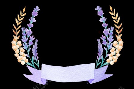 花卉缎带透明装饰素材