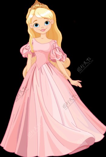 卡通粉色童话公主装饰图