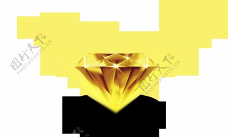 卡通金色钻石png元素