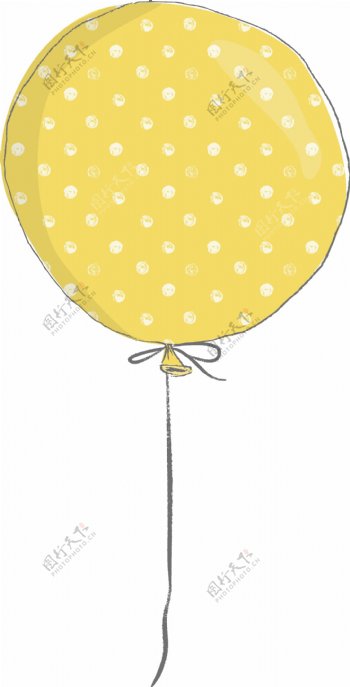 卡通黄色氢气球png元素