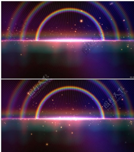 4K高清粒子彩虹光线发射
