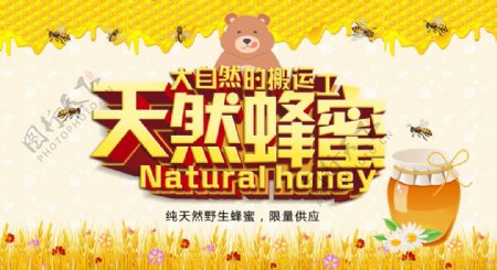 纯天然蜂蜜宣传海报