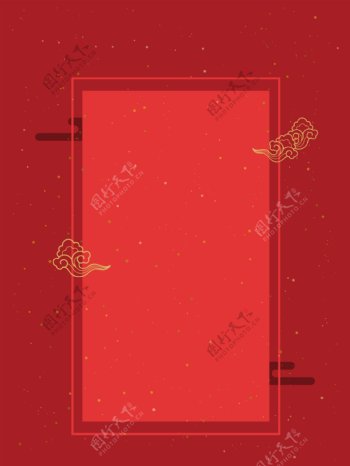 新年中国风喜庆海报背景PSD通用红色背景
