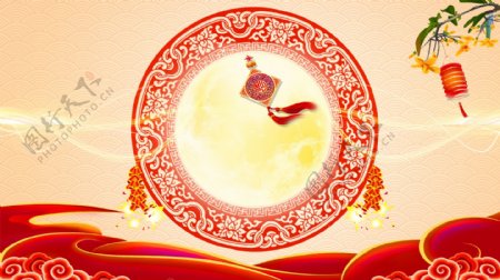 红色佳节中国喜庆新春背景