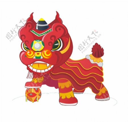 中国风传统舞狮表演素材