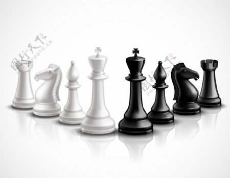 黑白国际象棋插画