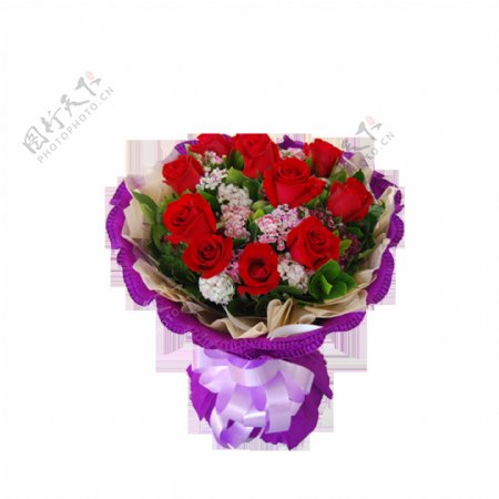 情人节艳丽玫瑰花花朵花束实物元素