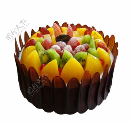 精美巧克力水果蛋糕素材