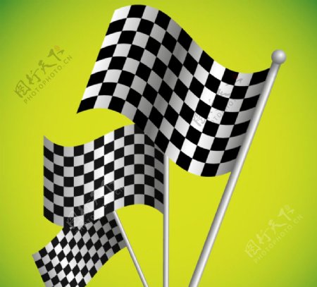 F1赛车黑白方格旗背景